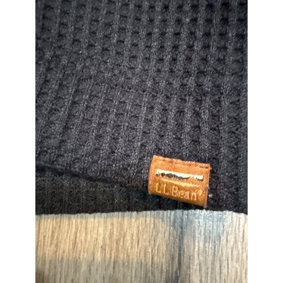 LL Bean Women's M Birchwood Brushed Waffle Funnelneck Black Pullover - Picture 2 of 6